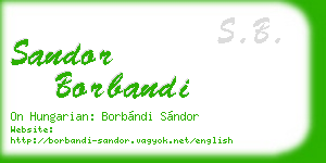sandor borbandi business card